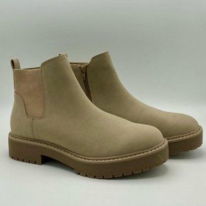 Time and Tru Women's Faux Suede Chelsea Boots with Lug Sole